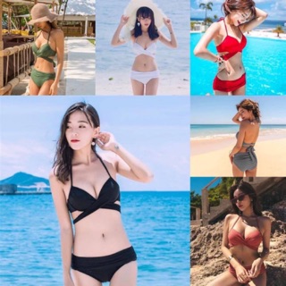 Set bikini 2 pieces บราไขว้ ขายดีมาก💘💘