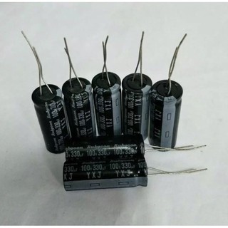 Capacitor 330UF100V Rubycon สีดำ105C ขนาด12x35mm คาปาซิเตอร์ค่าความจุเต็ม100%พร้อมส่ง ขาย20ชิ้น100บ.