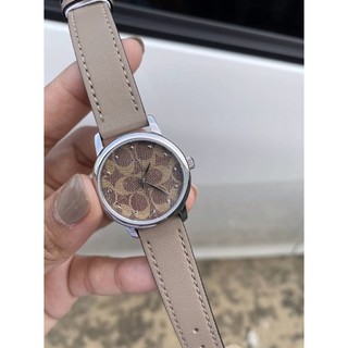 Coach Watch สายหนังเทา สวย เรียบง่าย