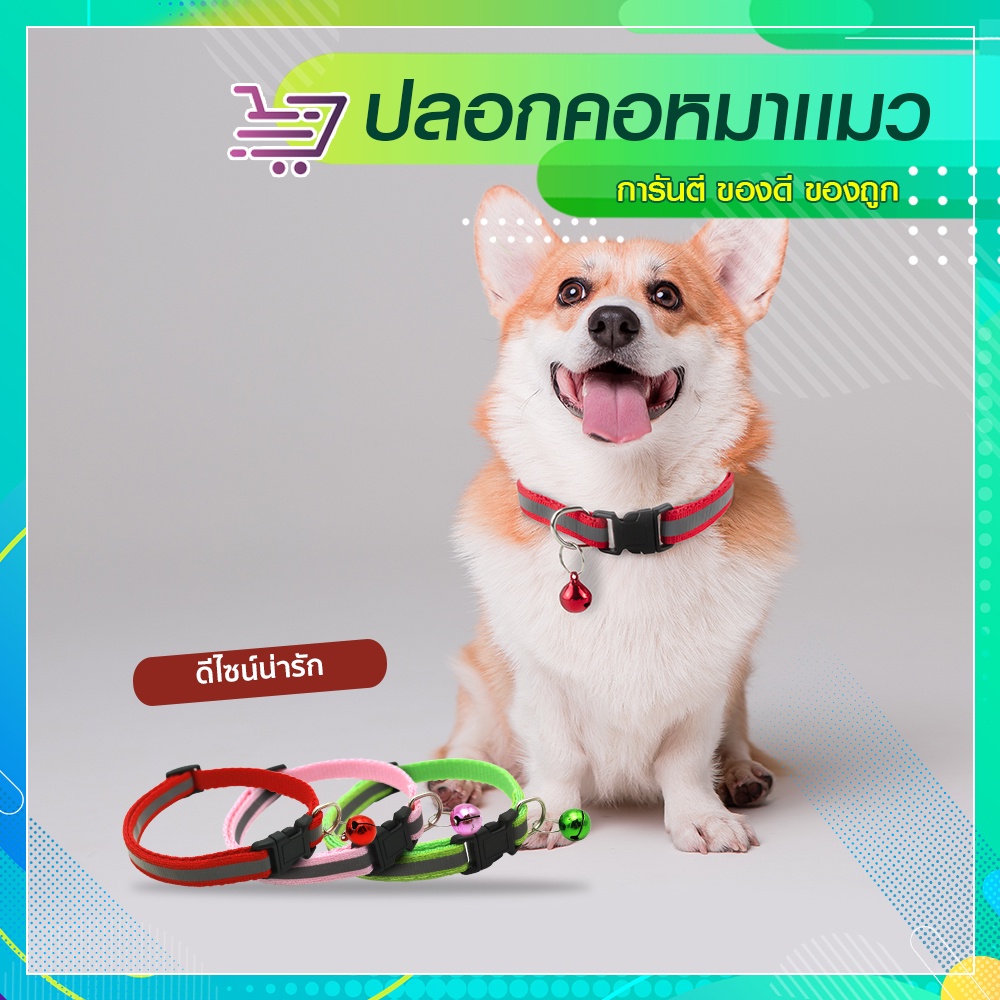 ปลอกคอสัตว์เลี้ยง พร้อมกระดิ่ง ปลอกคอแมว ปลอกคอสุนัข  SP388