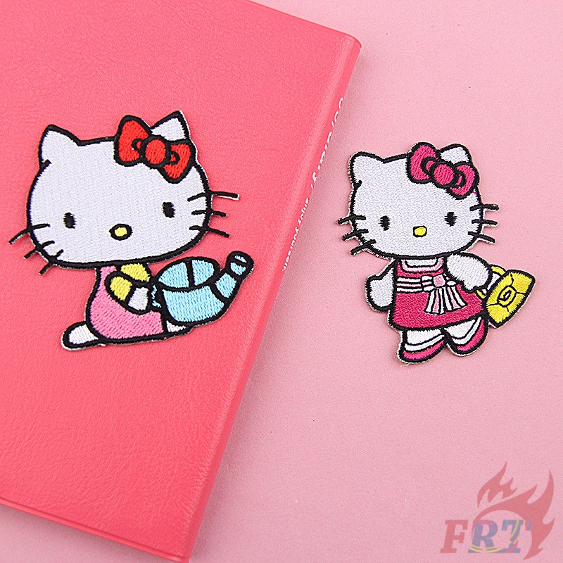 ☸ แผ่นรีดติดเสื้อ ลาย Hello Kitty ☸ แผ่นแพทช์สติกเกอร์รีดร้อน Diy มีกาวในตัว สําหรับติดตกแต่งเสื้อผ้า 1 ชิ้น