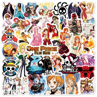 ชุดสติ๊กเกอร์ ONE PIECE กราฟฟิตี้กันน้ำอะนิเมะญี่ปุ่น, 50 แผ่น/ชุด