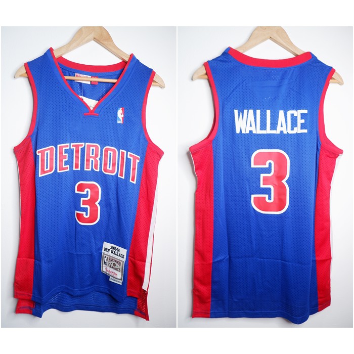 NBA CLASSIC HWC DETROIT 3 BEN WALLACE BLUE MITCHELL&NESS BASKETBALL JERSEY