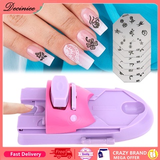 Manual Nail Art Printing Machine with 6pcs Metal Stamping Plates Manicure Nail Color Draw Polish Nail Printer Set Tool