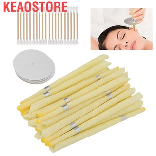 Keaostore 20pcs Ear Wax Candle Deep Cleaning Pressure Relieve Improve Hearing Beeswax Removal Candling Tool