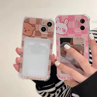 เคสโทรศัพท์มือถือ ซิลิโคนนุ่ม TPU ใส กันกระแทก ลายหมีน่ารัก สําหรับ IPhone 14 13 12 Mini 11 10 Pro XS Max X XR 8 7 6 6S Plus