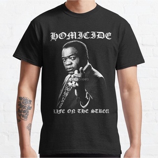 ผ้าฝ้ายคอกลมเสื้อยืด พิมพ์ลาย Homicide Life On The Street Yaphet Kotto สีดํา สําหรับผู้ชายfrom S-4XL