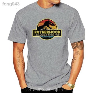 □Fatherhood like a walk in the park ตลกเสื้อยืดของขวัญพ่อผู้ชายสีดำ xs-3xl streetwear ตลก tee เสื้อ