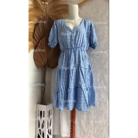 Marina mini Pleated Check Dress