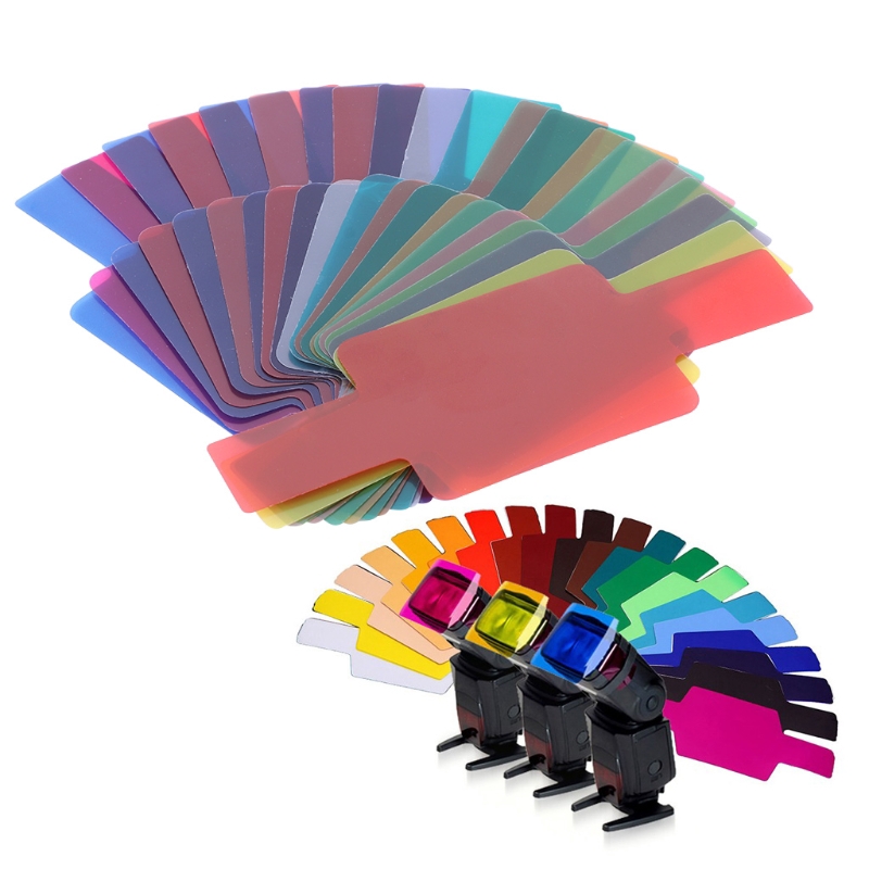 H.S.V✺ 20 Color Photographic Color Gel Filter Cards Set Flash Speedlite for Canon Nikon