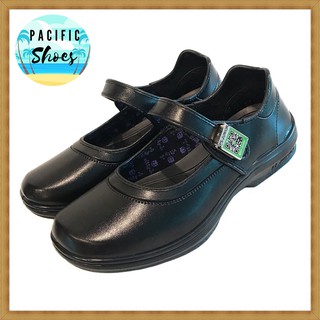 PS.JUNIOR รองเท้านักเรียนหญิง รองเท้านักเรียนหญิงหนังดำ รุ่น JF4399 สีดำ เบอร์ 34-42 by Pacific Shoes