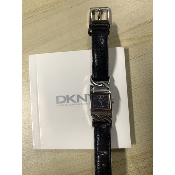 แท้100% คิงพาวเวอร์ DKNY นาฬิกาดีเคเอ็นวายสภาพดีสายหนังแท้สีดำ