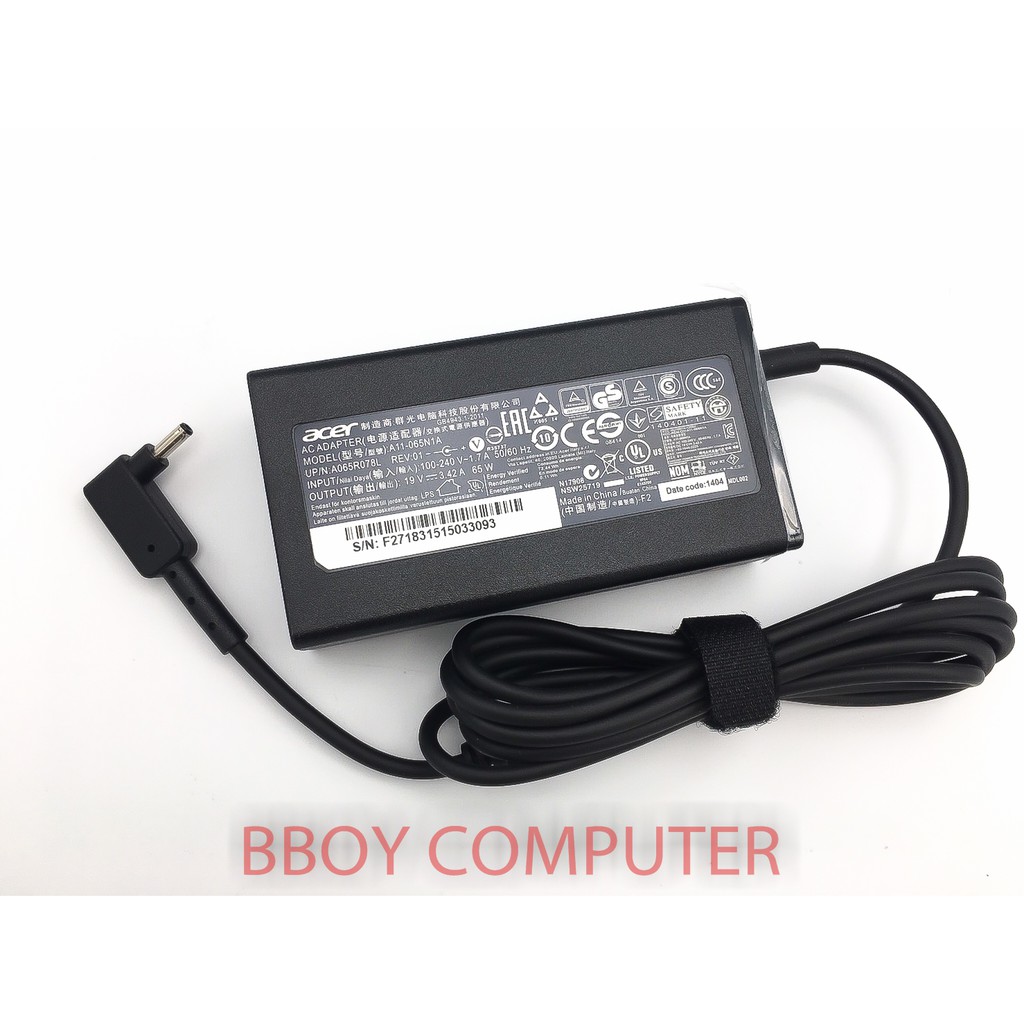 ACER Adapter อะแดปเตอร์ ของแท้ ACER 19V 3.42A หัวเสียบ 3.0 * 1.1 mm Acer Aspire ONE AO1-431-C8G8 Ace