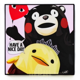 รูป​ Kumamon หมี คุมะมง ขนาด​ 20x20 นิ้ว​ การ์ตูน cartoon รูปภาพ​ติด​ผนัง​ pop art ของขวัญ รูปภาพ กรอบรูป แต่งบ้าน