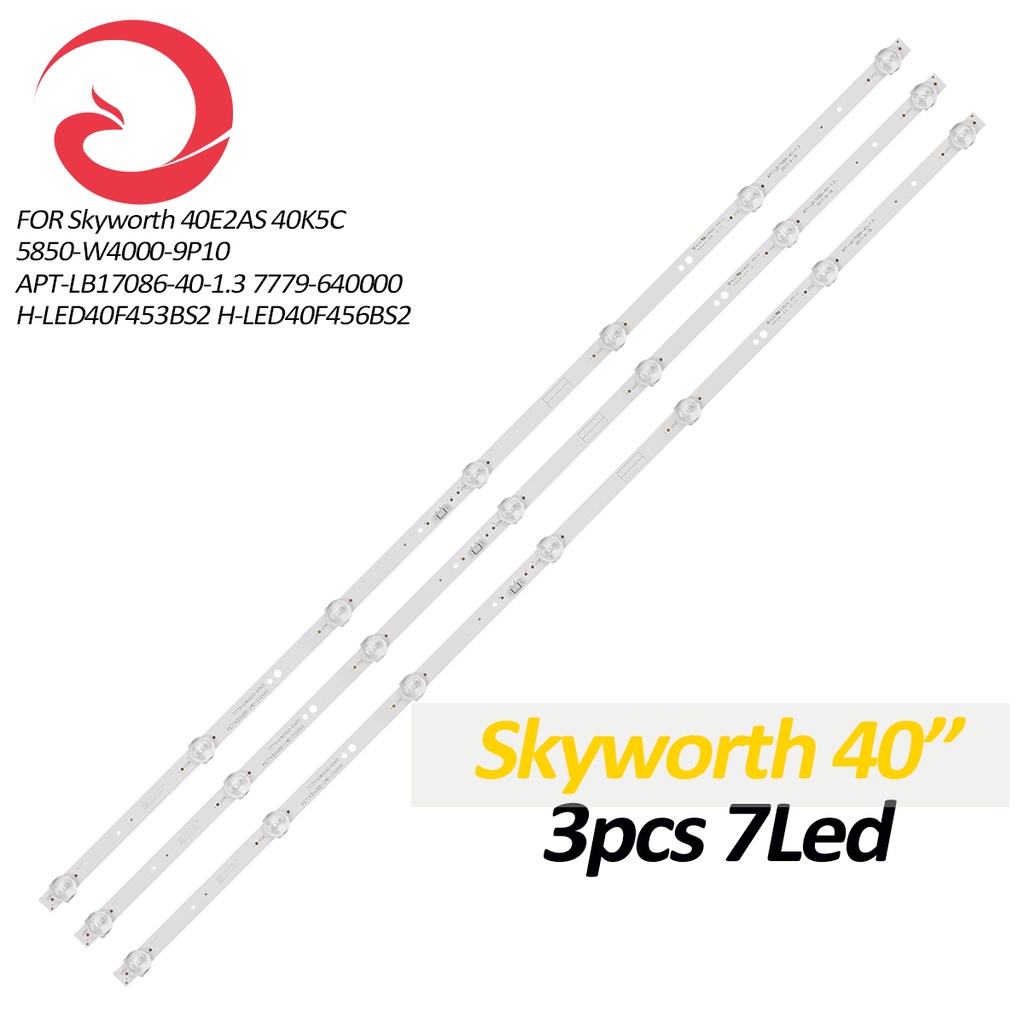 บาร์แถบ LED Backlight สําหรับ Skyworth 40E2AS 40K5C 5850-W4000-9P10 APT-LB17086-40-1.3 7779-640000 H