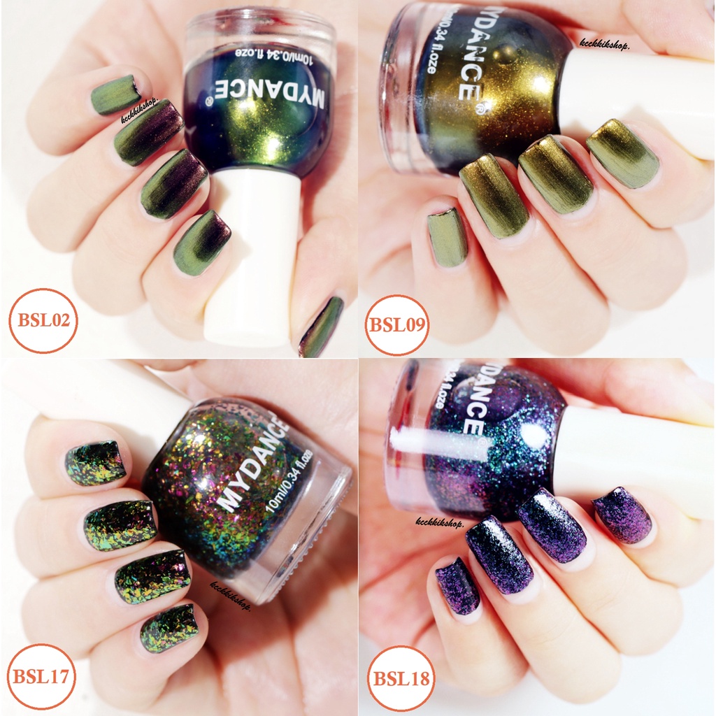 ยาทาเล็บ สีทาเล็บ กากเพชร กริตเตอร์ เมทัลลิค galaxy MYDANCE 10ML.