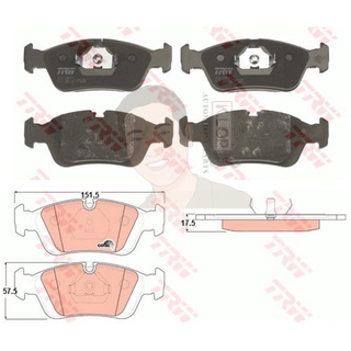 GDB1100 ผ้าเบรค-หน้า(TRW) (เนื้อผ้า COTEC) BMW 318i, 320i, 323i, 325i, 328i (E36)