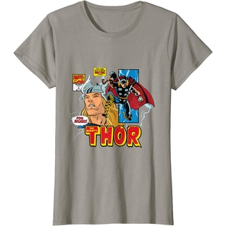 เสื้อยืด พิมพ์ลายการ์ตูน Marvel Mighty Thor สไตล์เรโทร