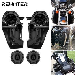 Motorcycle Lower Vented Leg Fairings   6.5&amp;#39;&amp;#39; Speaker Box Pods Black For Harley Touring Electra Street Glide Ultr