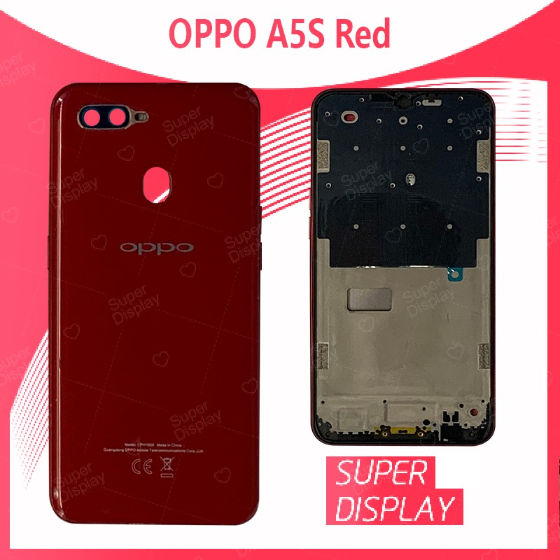 OP A5S อะไหล่บอดี้ เคสกลางพร้อมฝาหลัง Body For oppo a5s Super Display