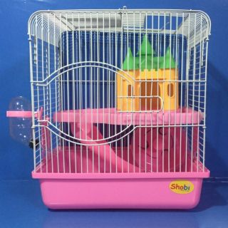 กรงปราสาท ก28×ย21×ส31cm. Hamster Case / กรงหนูแฮมเตอร์ / แฮมสเตอร์/ ชูก้า / เม่นแคระ