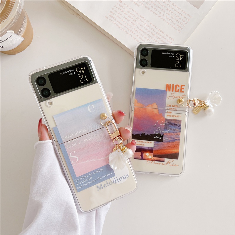 ใหม่ PC Hard สําหรับ Samsung Galaxy Z Flip7 FE 6 5 4 3 2 1 5GMelodenousPendant สวยป้องกันความคิดสร้างสรรค์กันกระแทกสําหรับ Galaxy Z ฝาครอบ