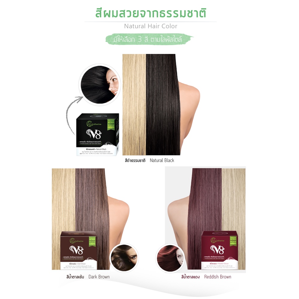 แคทเธอรีนครีมปิดผมขาวV8 สี*น้ำตาลเข้ม* ล็อตผลิตใหม่ แก้ผมร่วง,ฟื้นฟูผมเสีย ราคา ถูกที่สุด ดีลบีเคเค แกลเลอรีภาพที่ 4