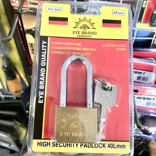 Eye brand Germany High Security Padlock 40Lmm กุญแจทองเหลือง แท้ คอยาว กุญเเจล็อคบ้าน ตราตา แท้ 100% อุปกรณ์กันขโมย