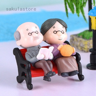 ตุ๊กตาฟิกเกอร์ Grandma Grandpa Sweety Lovers ขนาดเล็กสําหรับตกแต่งบ้านสวน