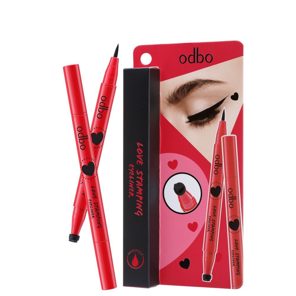 (ใช้โค้ด INCM8L3 ลด 50% สูงสุด 50 บาท) อายไลเนอร์ เมจืก ปั้มหัวใจ 2 หัว โอดีบีโอ ODBO LOVE STAMPING EYELINER #OD353