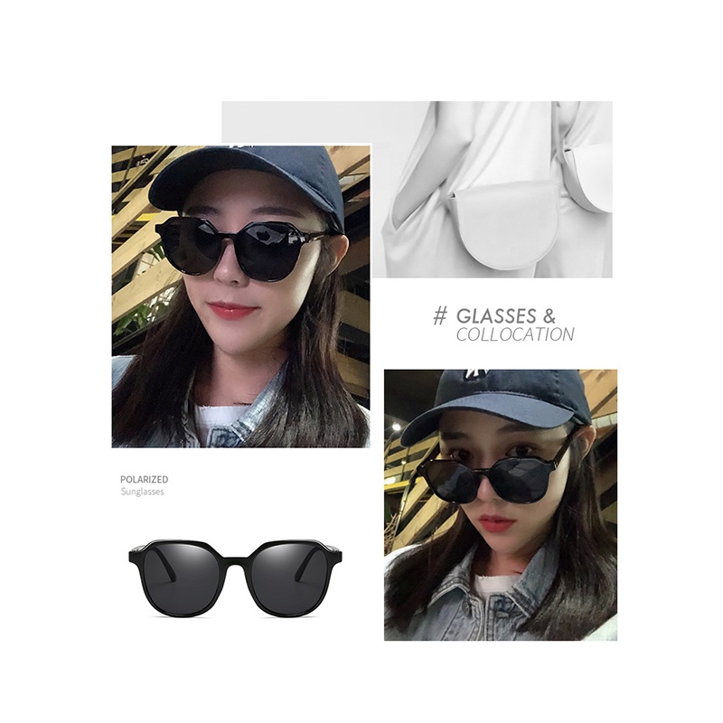 ✨XINYIA✨ ใหม่ Ins แว่นตากันแดดหญิงเกาหลีรอบใบหน้าแว่นตากันแดดป้องกันรังสีอัลตราไวโอเลตแฟชั่นแว่นตา 2024