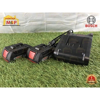 Bosch แท่นชาร์จ+แบตเตอรี่ 18V GAL 18V-40 + แบต 2 ก้อน 2.0Ah Starter Kit #1600A01B6K