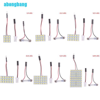 Abongbang แผงไฟ led 5050 t10 ba9s 12v สีขาว สําหรับติดตกแต่งภายในรถยนต์