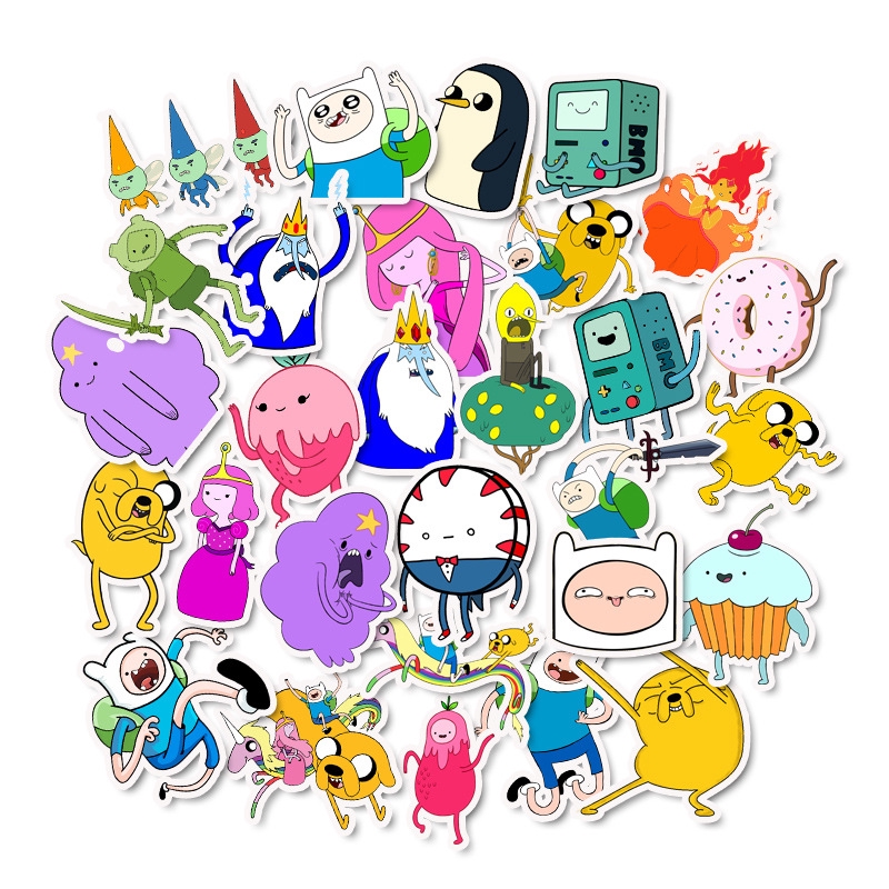 สติกเกอร์ ลายการ์ตูน Adventure Time น่ารัก สําหรับติดตกแต่งกระเป๋าเดินทาง แล็ปท็อป กระติกน้ํา 50 ชิ้น