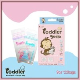 ถุงเก็บน้ำนม toddler smile 9oz. 22 bags ฟ้า 11  ชมพู 11