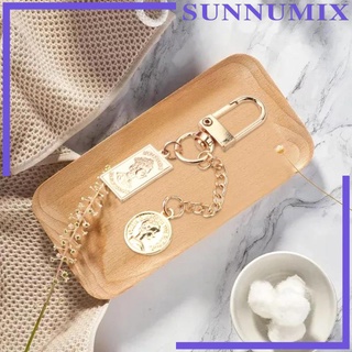 [Sunnimix] พวงกุญแจห้อย จี้ตัวอักษร สีทอง ประดับไข่มุก สําหรับผู้หญิง