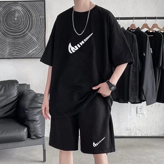 M-5XL ชุดเสื้อยืดลําลอง และกางเกงขาสั้น แฟชั่นฤดูร้อน สําหรับผู้ชาย จํานวน 2 ชิ้น