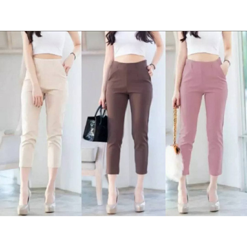 ราคาพลีเซลล์ กางเกงขาเดฟ 7 ส่วน ผ้าฮานาโกะ S-XL