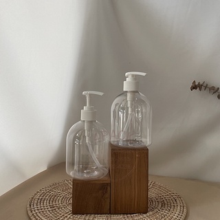 (บรรจุกล่องละ12ใบ)..ขวดพลาสติPETทรงระฆัง ขนาด500ml + หัวปั๊ม