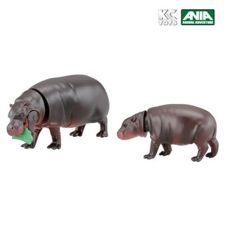 Takara Tomy อาเนีย ฟิกเกอร์ Ania AS-16 Pygmy hippopotamus parent and child