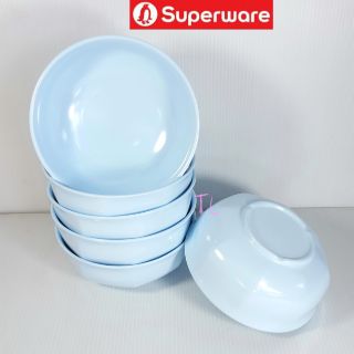 ซุปเปอร์แวร์ ชาม5.5"=6ชิ้น (เล็กข้าวต้ม)สีฟ้าคลาสสิก ซุปเปอร์แวร์เกรดA