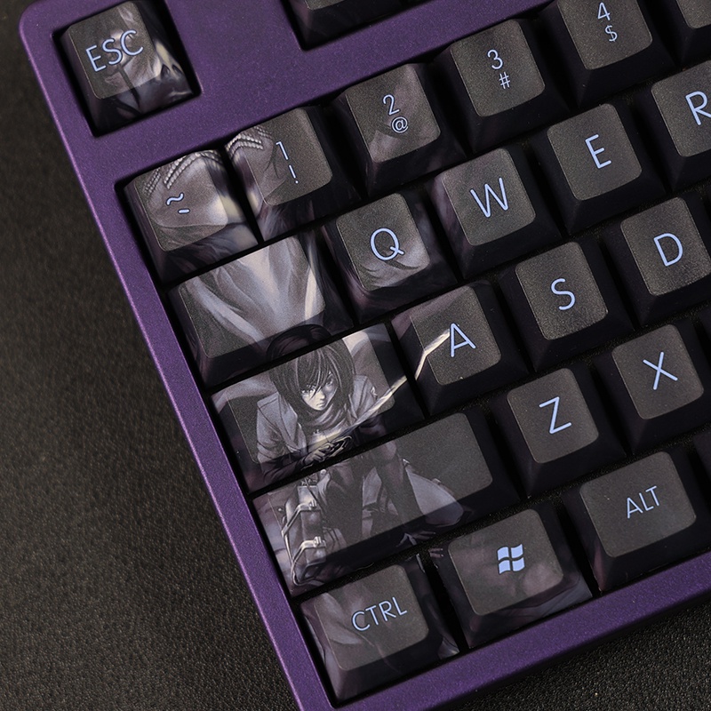 Attack on Titan keycap cherry Profile dark style อะนิเมะ PBT Dye sub คีย์บอร์ด keycap #7