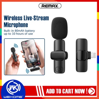 ไมโครโฟน Remax รุ่น K02 2.4GHz ไมค์ไร้สาย ไมค์ไลฟ์สด ไมค์ Type-C+ตัวรับสัญญาณ สัญญาณ 2 แบบ Type-C/iPh