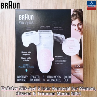 Braun® Epilator Silk-épil 5 Hair Removal for Women, Shaver &amp; Trimmer Model 5391 เครื่องกำจัดขน สำหรับผู้หญิง SES 5-620