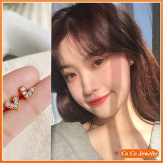 Cocojewelry ใหม่ ต่างหูเงิน S925 รูปหัวใจ เรียบง่าย เข้ากับทุกการแต่งกาย แฟชั่นสําหรับผู้หญิง 2022