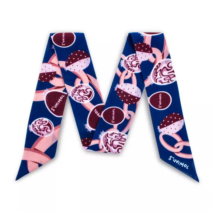 [S'UVIMOL] Twilly - Egg Benedict - Blue ผ้าพันหูกระเป๋าลายไข่สีน้ำเงิน