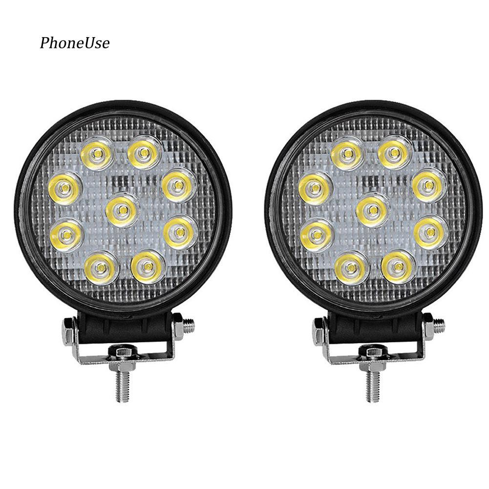 Car & Truck Parts 2X 4INCH 27W Round LED WORK LIGHT BAR Flood OFFROAD ...