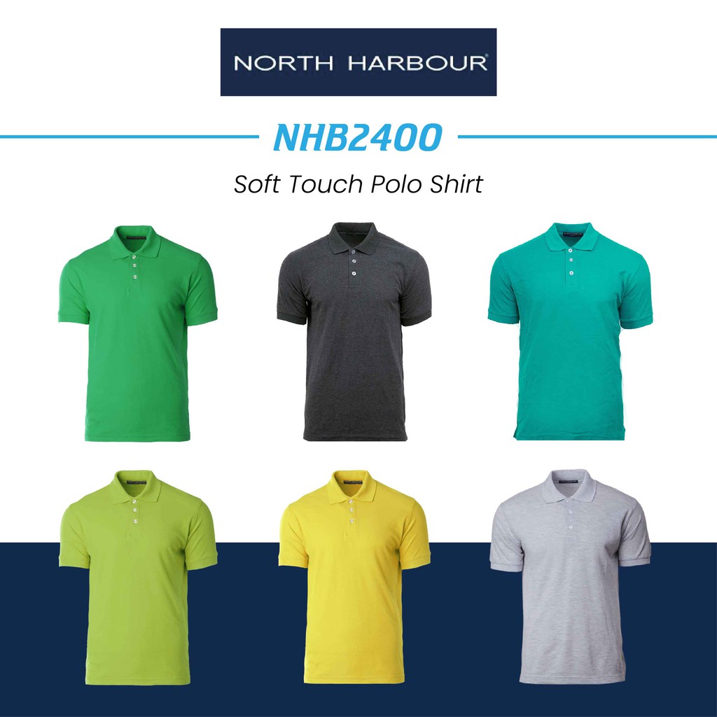 NORTH HARBOUR เสื้อโปโลสัมผัสนุ่ม Unisex ผ้าฝ้ายคอปก NHB2400-4