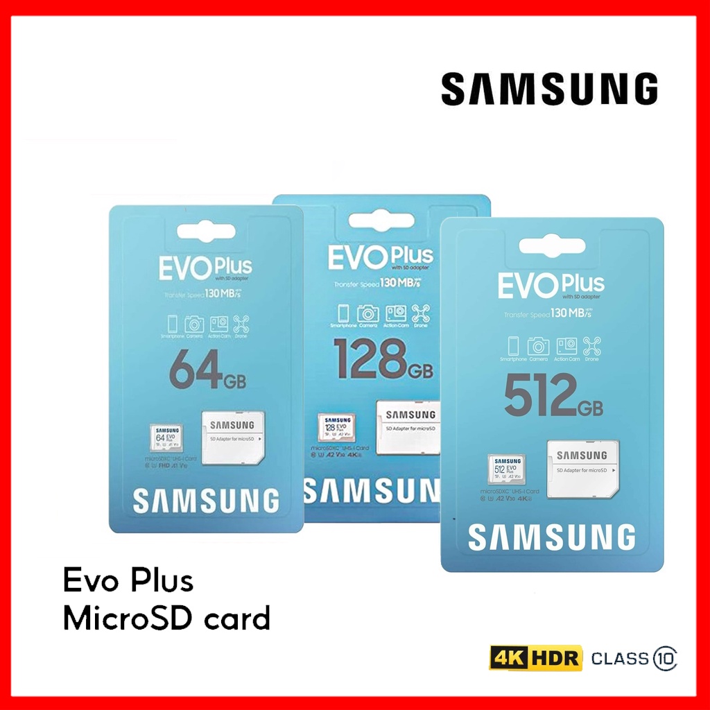 การ์ดความจำ Samsung Micro SD card EVO Plus | 64GB / 128GB