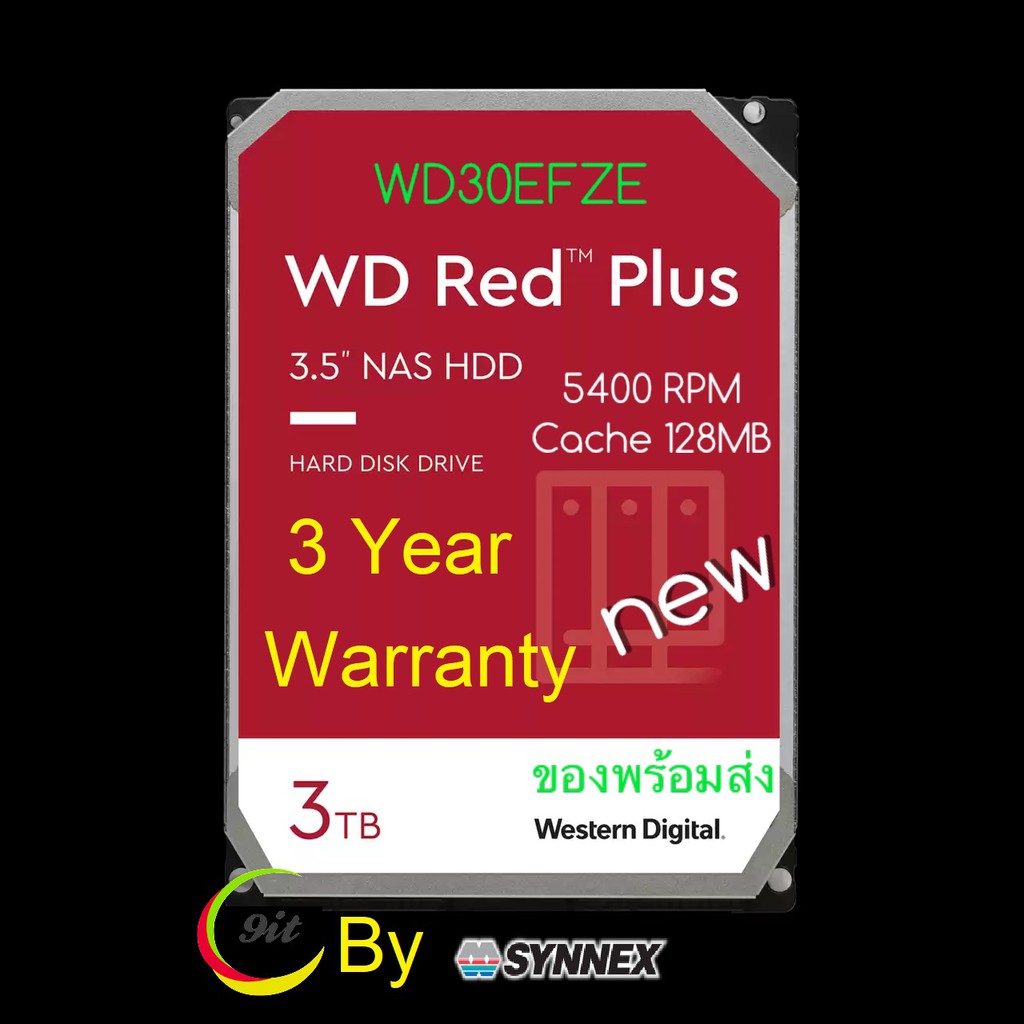 3 TB HDD (Harddisk NAS) WD RED PLUS (WD30EFZX) 5400RPM SATA3 3Year Warranty